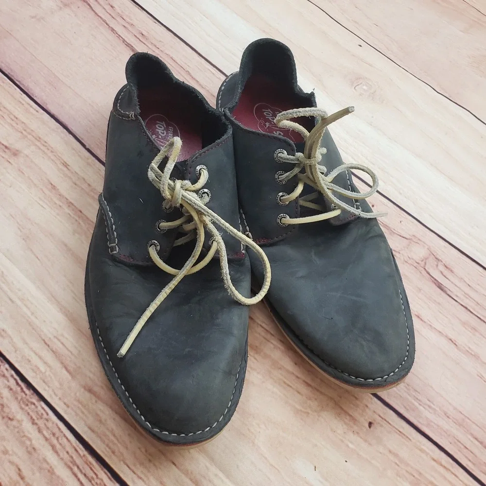 Sperry Top Sider Shoes Mens‎ Size 9.5M Black Leather Casual Lace Up Comfort Boat